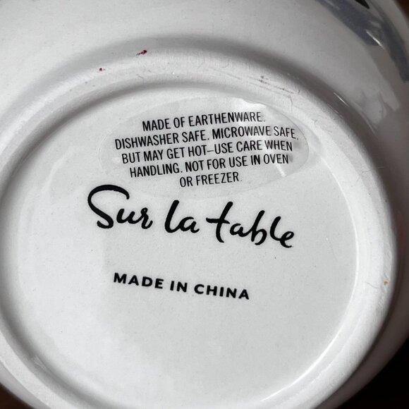 Sur La Table Santa North Pole Mug Christmas Earthenware Coffee Cup Retro Holiday - Picture 10 of 12